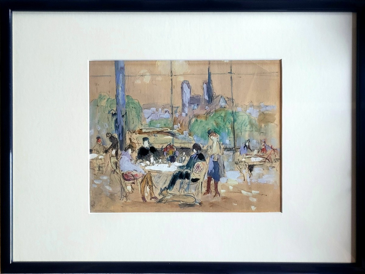 La Guinguette Du Cours-la-reine (rouen) Robert Antoine Pinchon (1886-1943)-photo-2