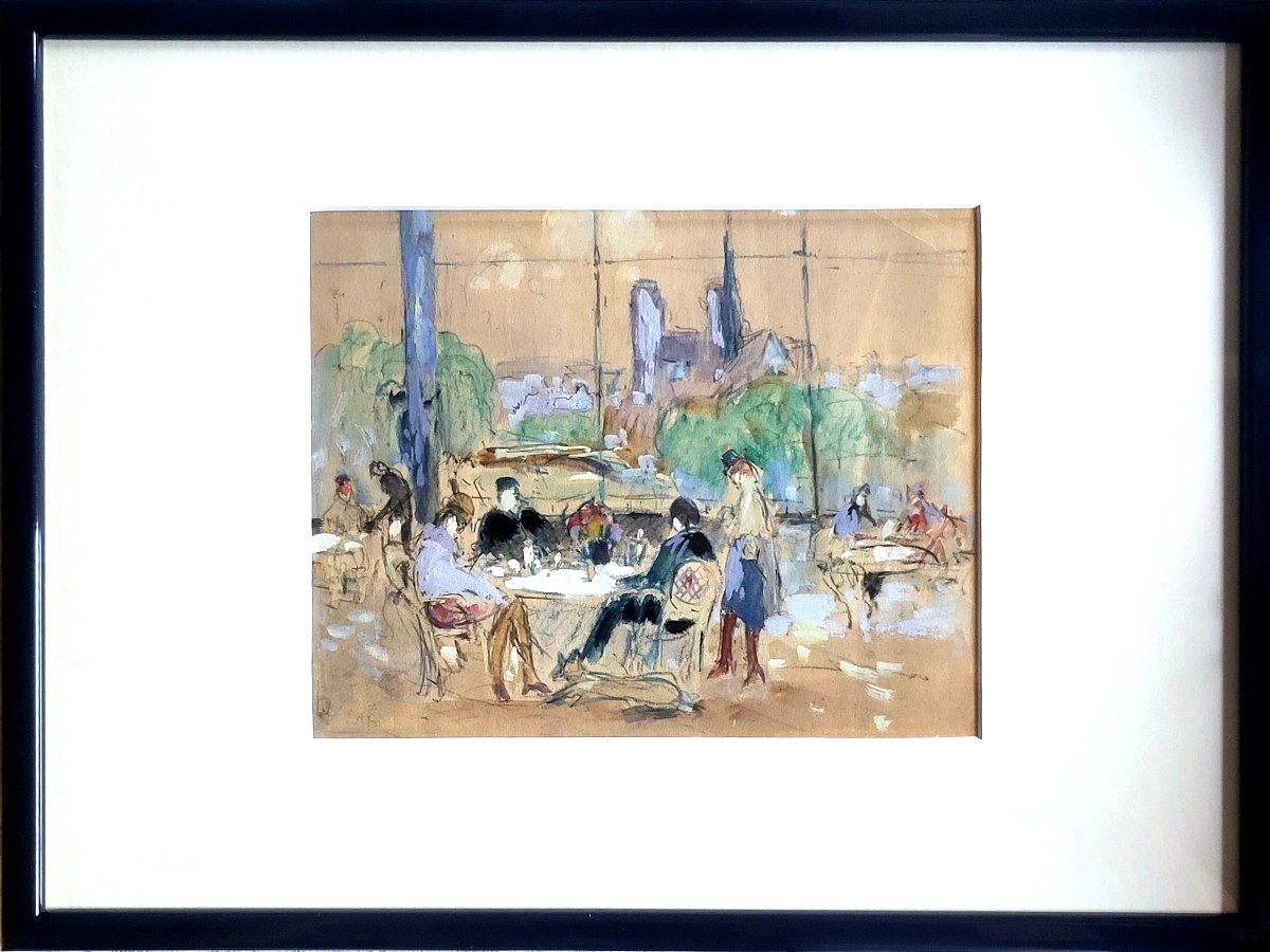 La Guinguette du Cours-la-Reine (Rouen)  Robert Antoine PINCHON (1886-1943)-photo-2