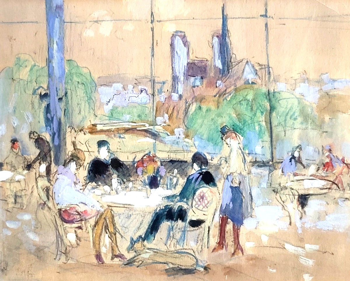 La Guinguette du Cours-la-Reine (Rouen)  Robert Antoine PINCHON (1886-1943)
