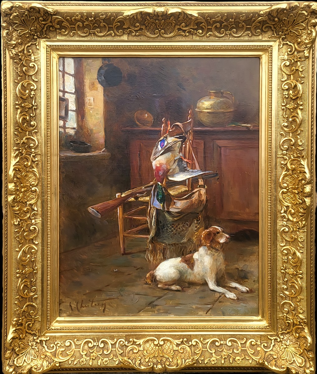 Retour de Chasse par René Louis CHRÉTIEN (1867-1945)-photo-2