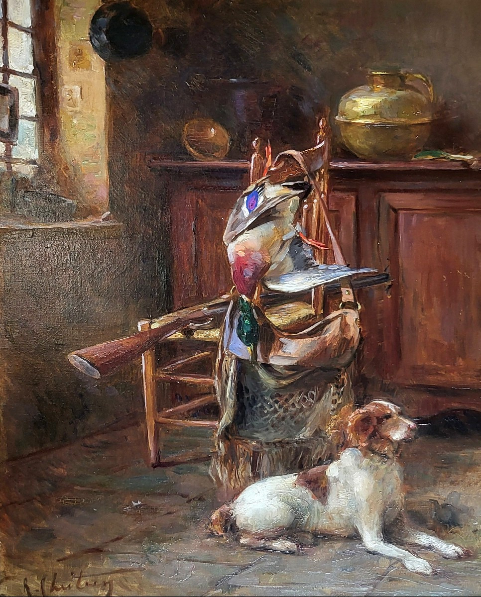 Retour de Chasse par René Louis CHRÉTIEN (1867-1945)