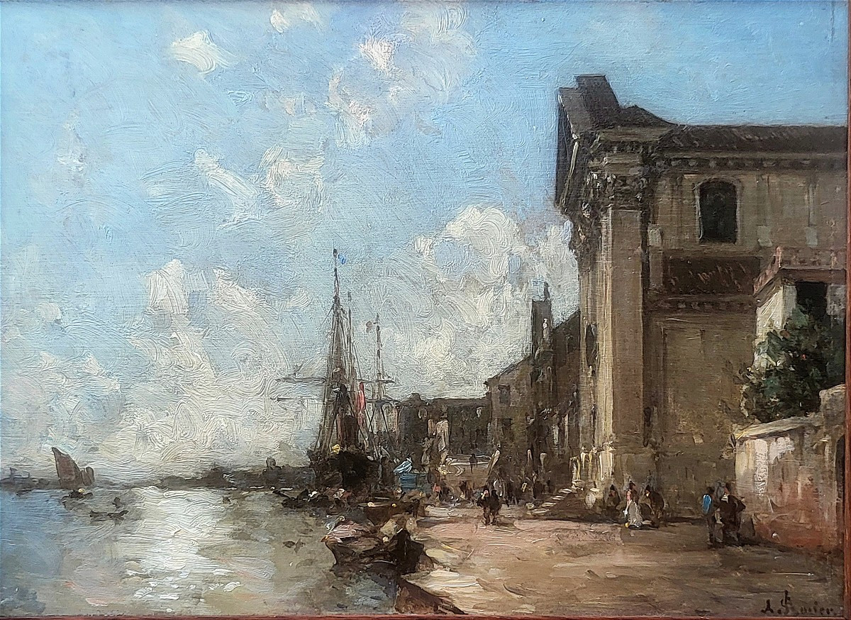 Venice In Winter By Amédée Rosier (1831 - 1898)-photo-1