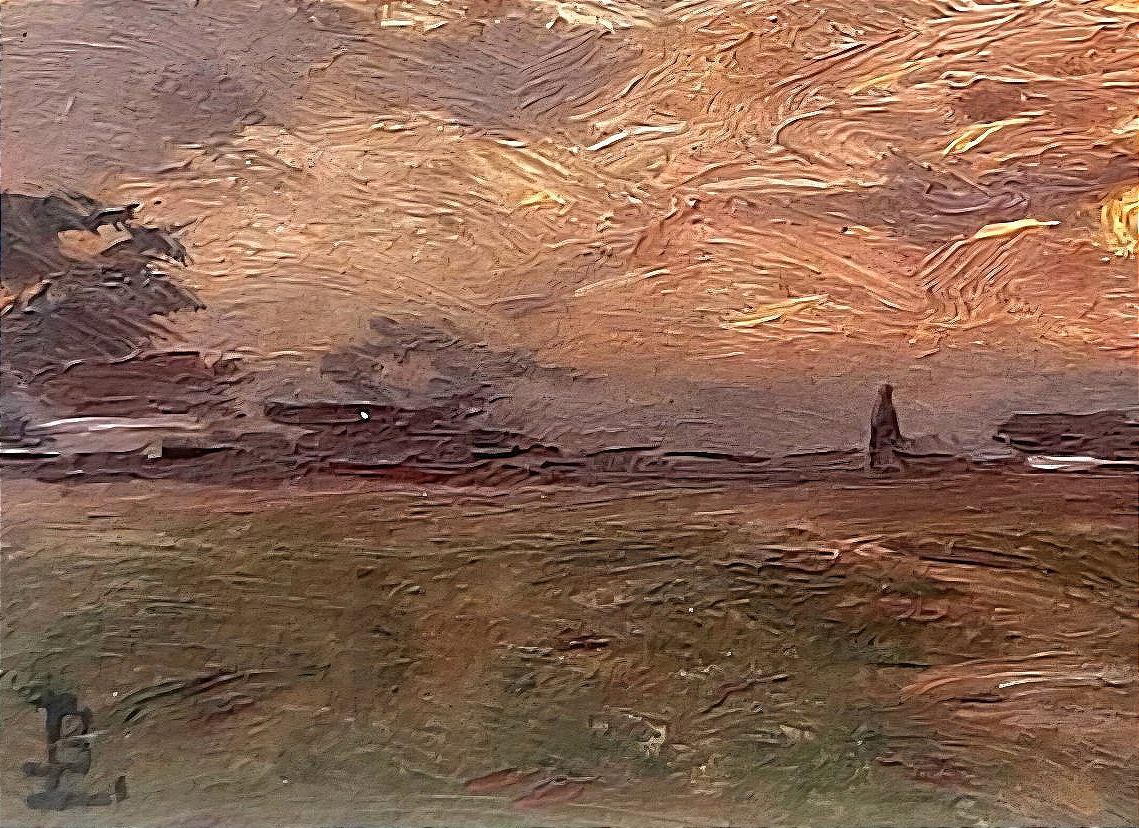 Sunset By Louis Braquaval (1854-1919)-photo-3