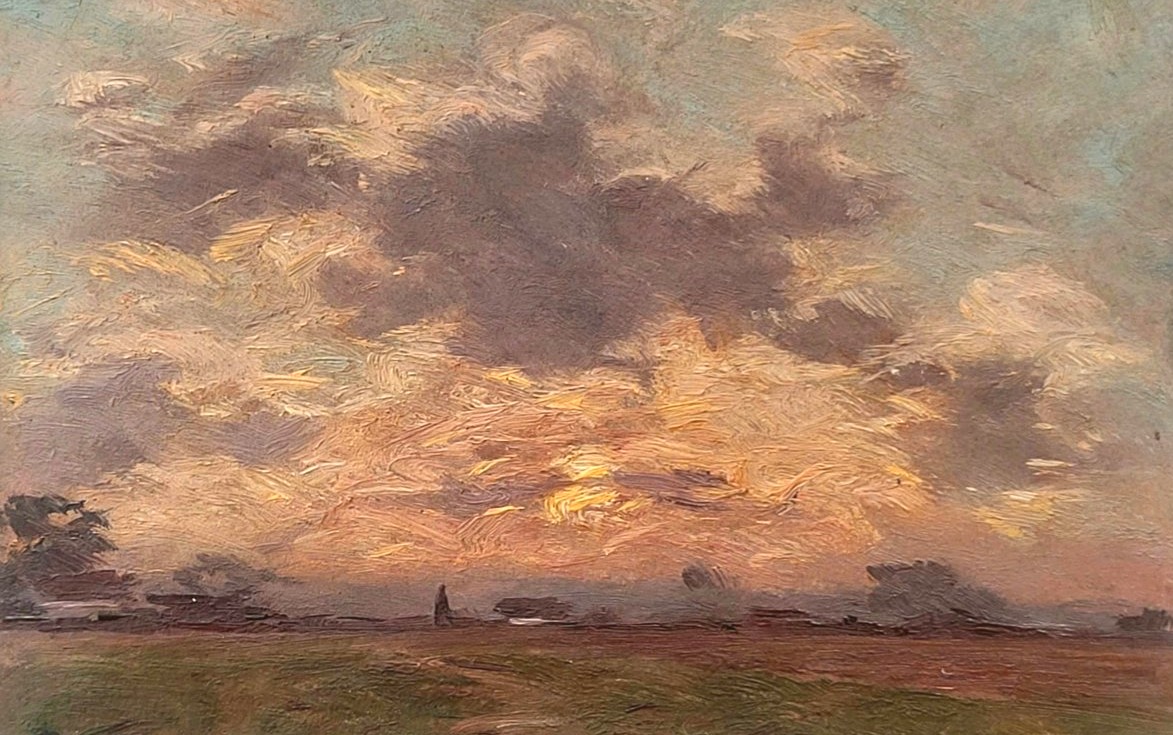 Sunset By Louis Braquaval (1854-1919)-photo-2