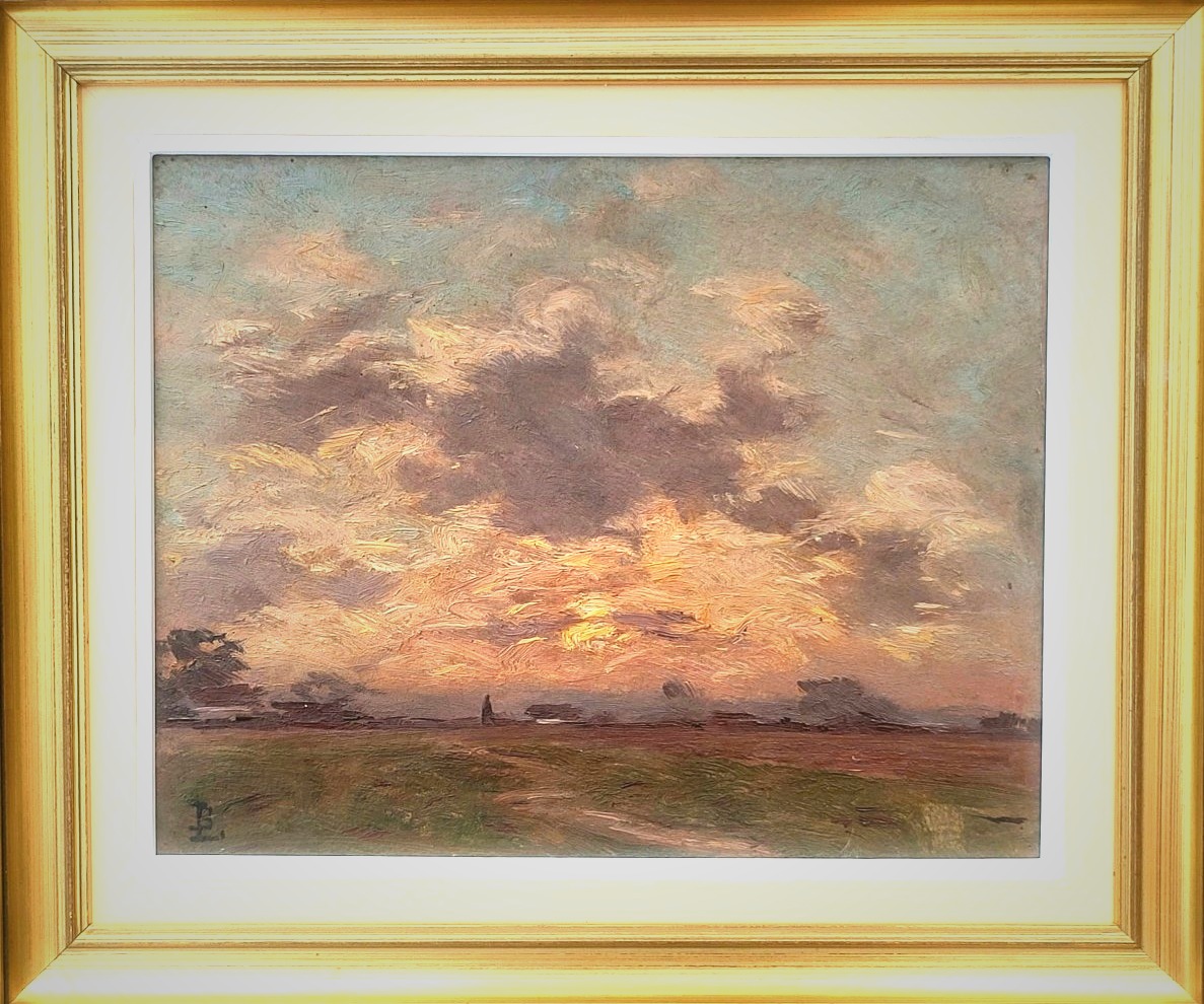 Sunset By Louis Braquaval (1854-1919)