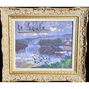 Péniche sur la Seine (René Sautin 1881-1968)