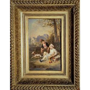 Vol à la sauvette  par François-louis Lanfant De Metz (1814-1892)