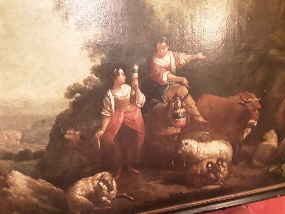 Roos Peter Dit Rosa De Tivoli (1655 -1706) Important Pastoral Scene Oil On Canvas -photo-4