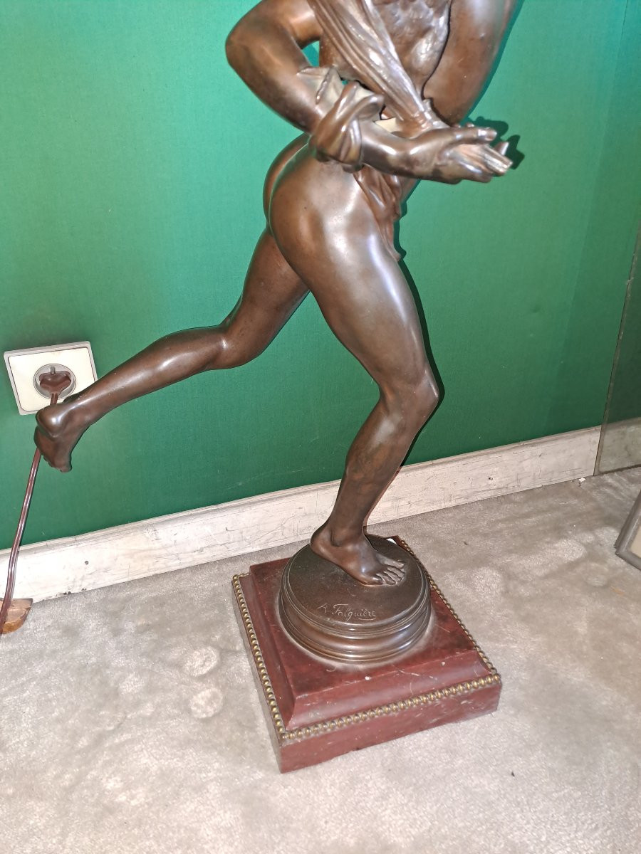 Falguiere Alexandre The Winner Of The Cockfight Important Bronze Subject Late 19th Century-photo-3