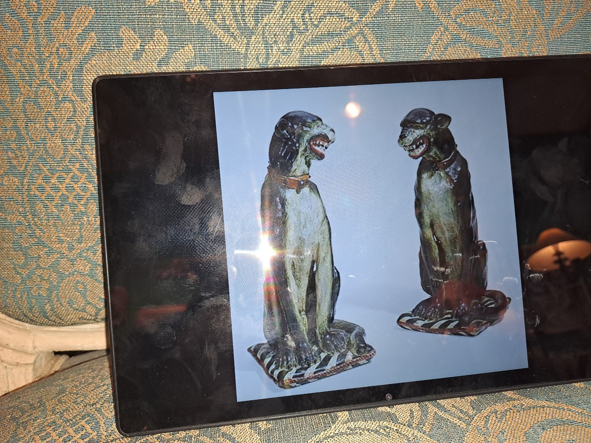 Panthère  en céramique  polychrome Italie ou Angleterre 19e siecle-photo-6