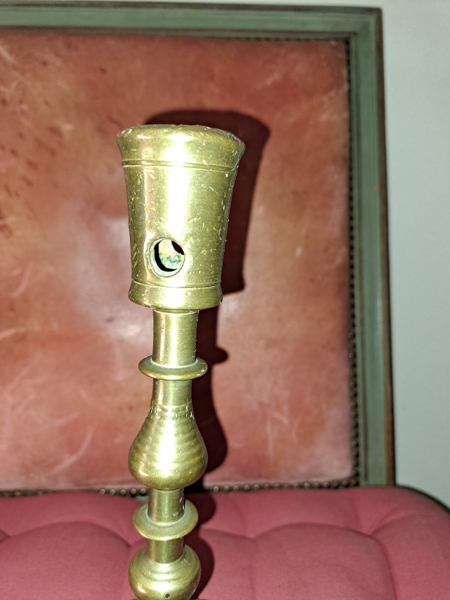 Rare bougeoir bronze époque  gothique-photo-4