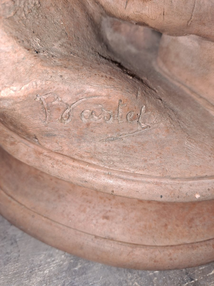 Victorian Bastet Water Carrier Oriental Terracotta Sculpture. -photo-4