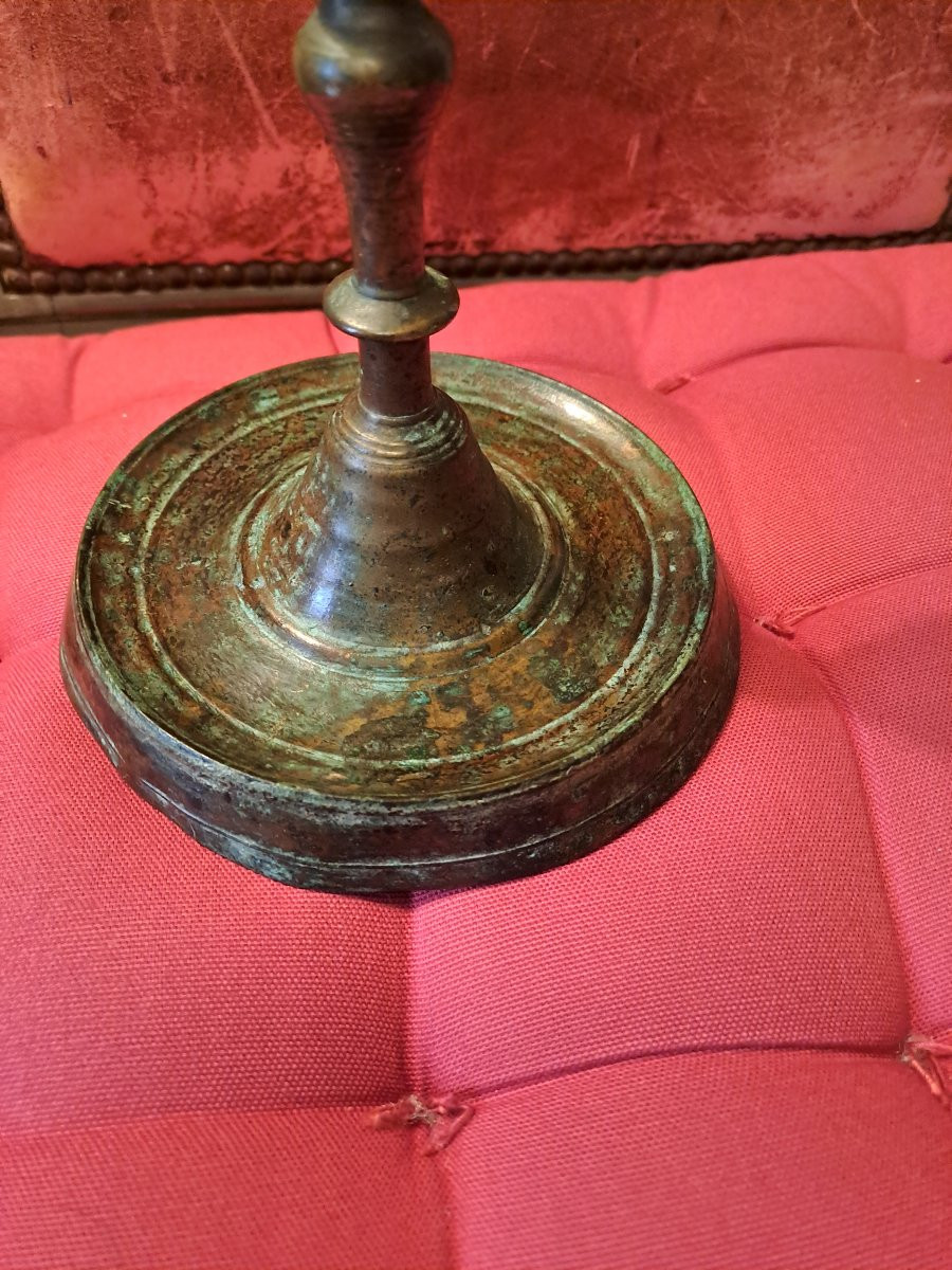 Rare Gothic Period Candlestick With A Beautiful Period Patina -photo-3