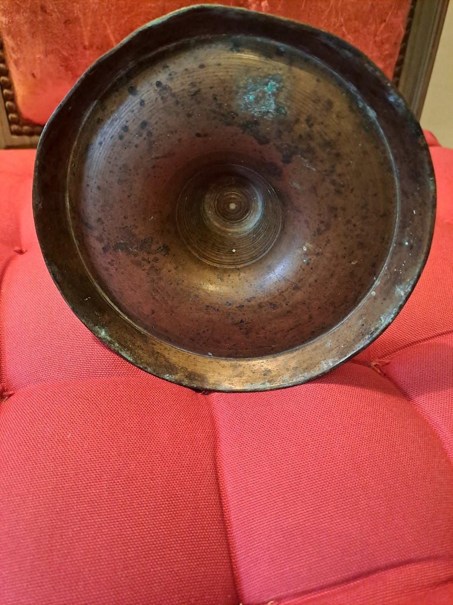 Rare Gothic Period Candlestick With A Beautiful Period Patina -photo-4