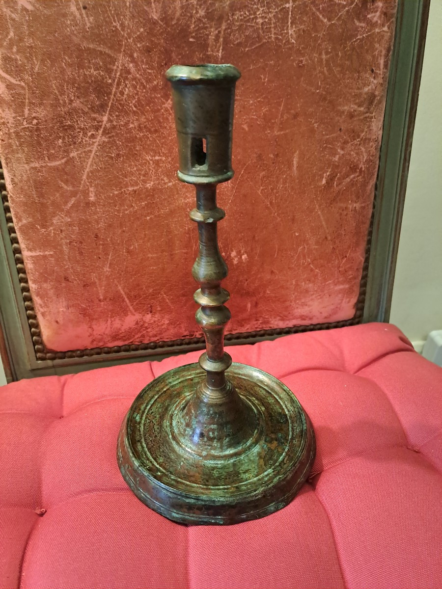 Rare Gothic Period Candlestick With A Beautiful Period Patina 