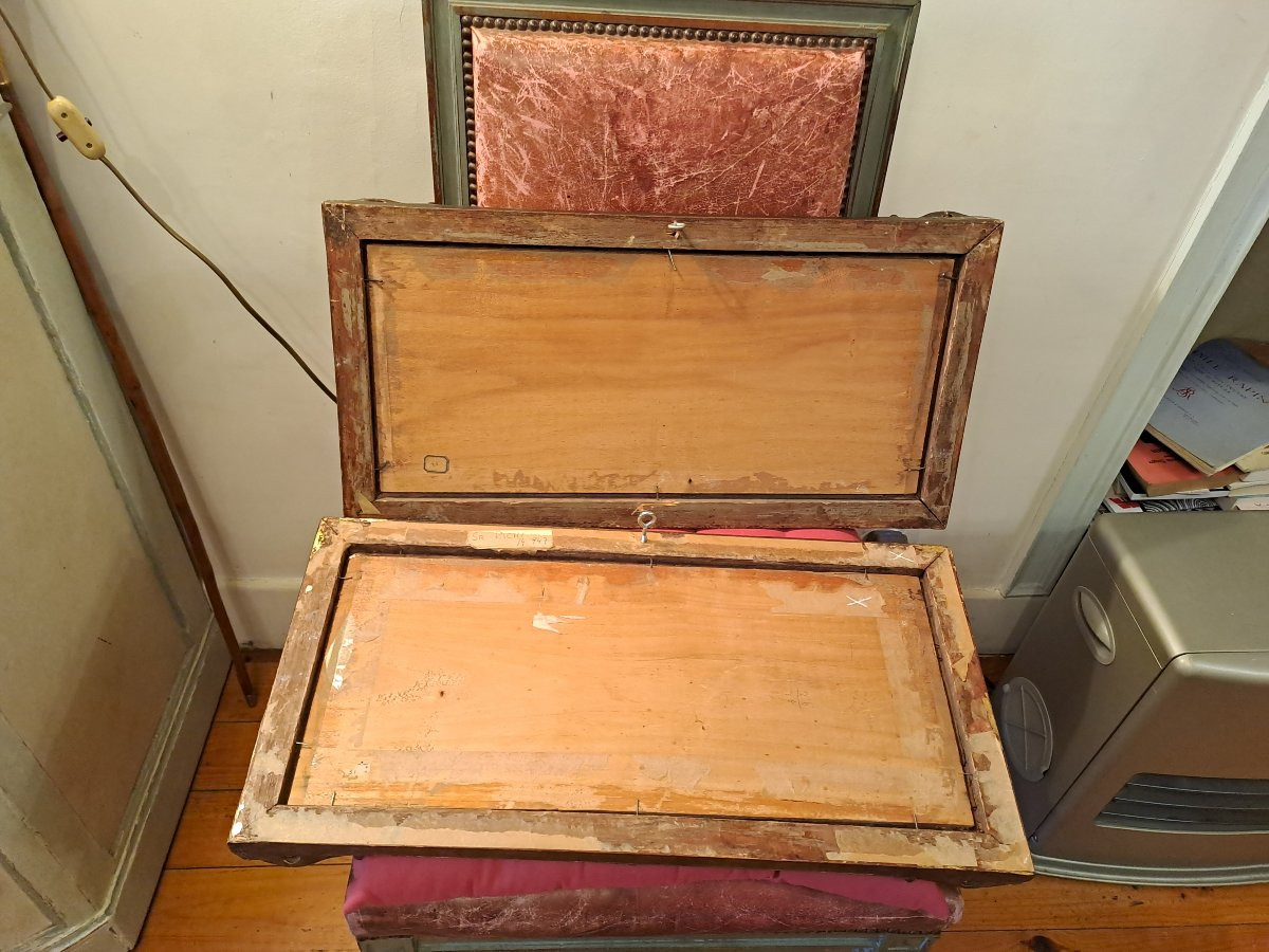 Eugène Deshayes, Pair Of Paintings "the Caravan", Alcantara Gorges, Algeria-photo-3