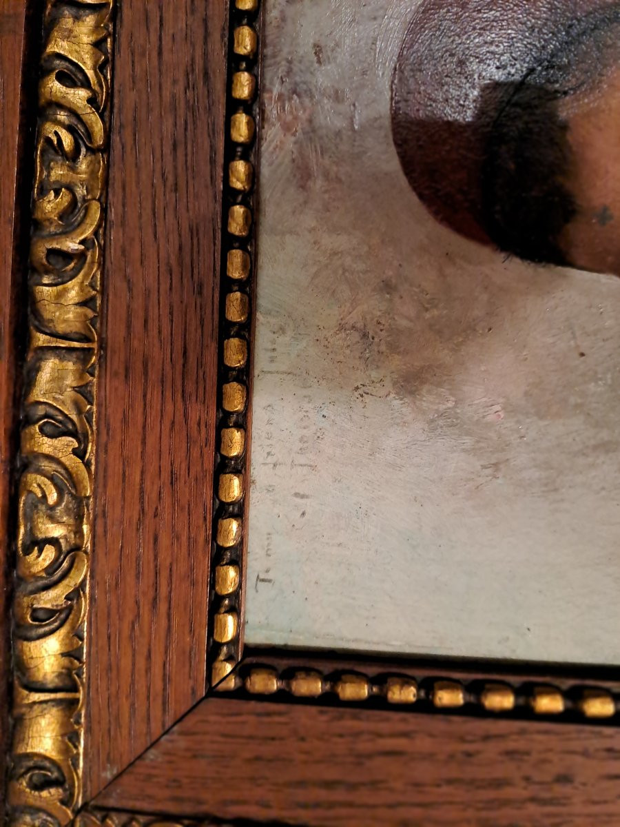 Theriat  Charles  James portrait d'un jeune garçon arabe  ecole américaine 19e siecle-photo-3