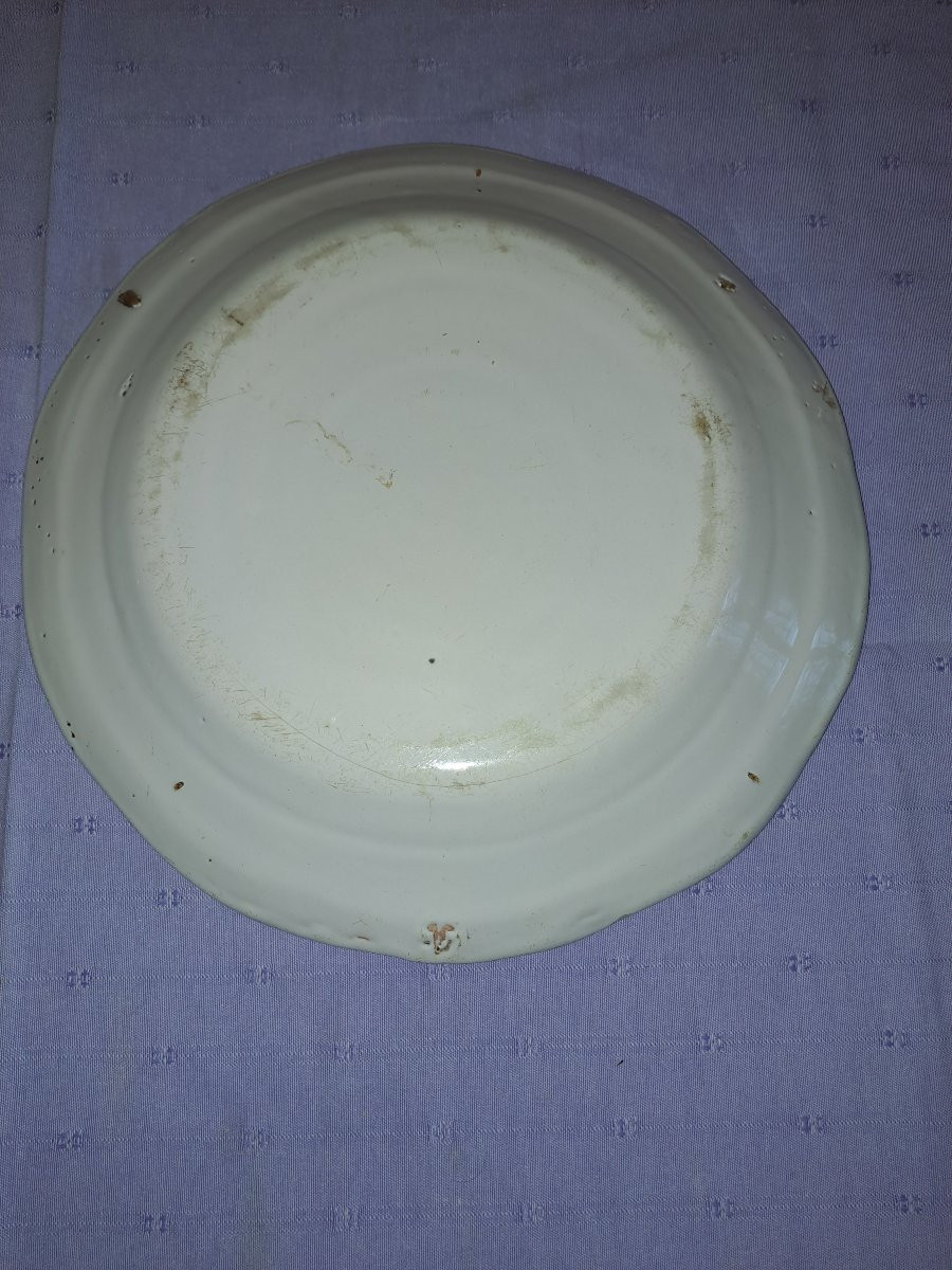 Les Islettes Large Earthenware Dish With Polychrome Chinese Decoration-photo-3