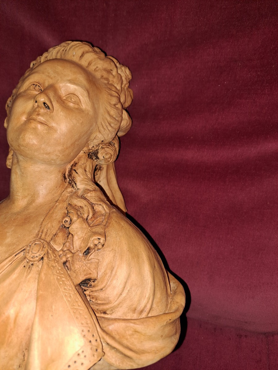 Mademoiselle Guimard (1743-1816) Terracotta Bust, Early 19th Century -photo-1