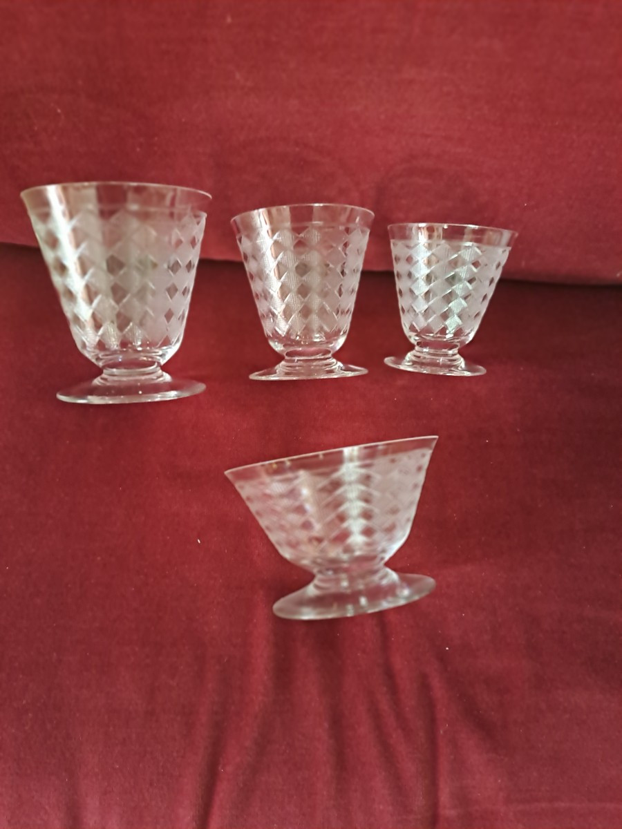 Baccarat Quiberon Pattern, 39 Glasses, Good Condition
