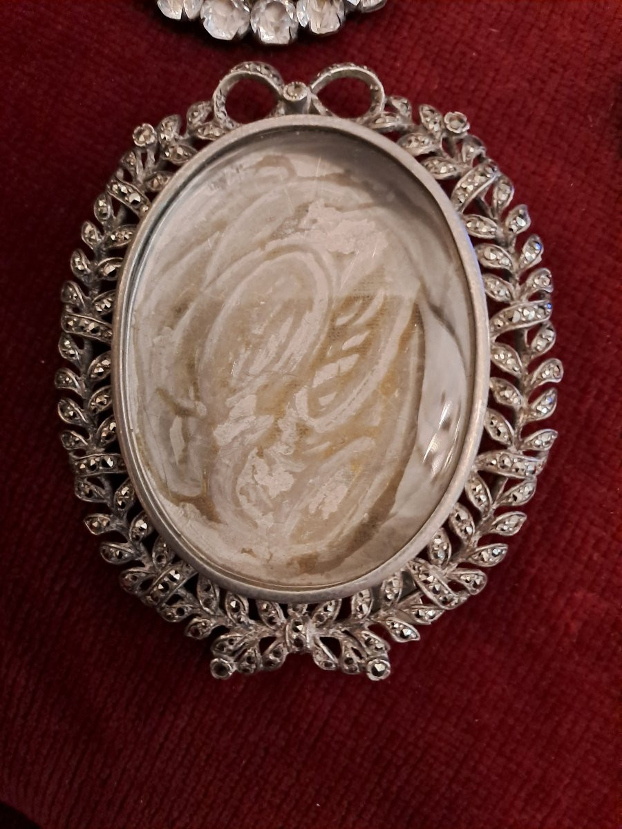 4 Silver And Rhinestone Frames, 19th Century, Louis XVI Style -photo-2
