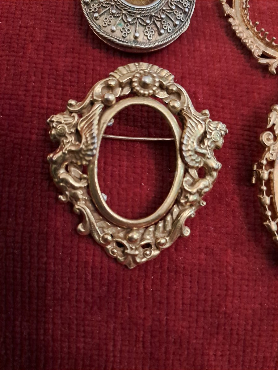 Four Small Frames For Miniatures? In Gilt Bronze, 17th/18th Century Style -photo-2