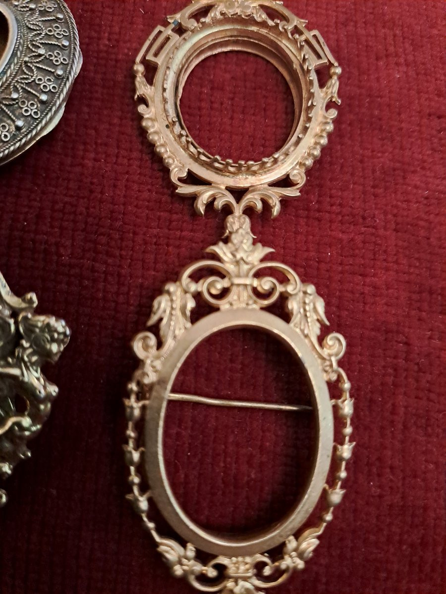 Four Small Frames For Miniatures? In Gilt Bronze, 17th/18th Century Style -photo-3