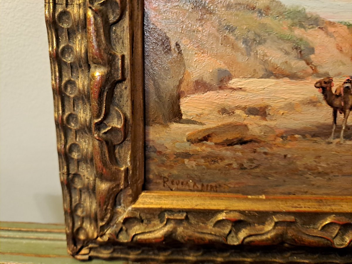 Reymann Joseph Jacques, The Halt At The Oasis, Oil On Wood-photo-2