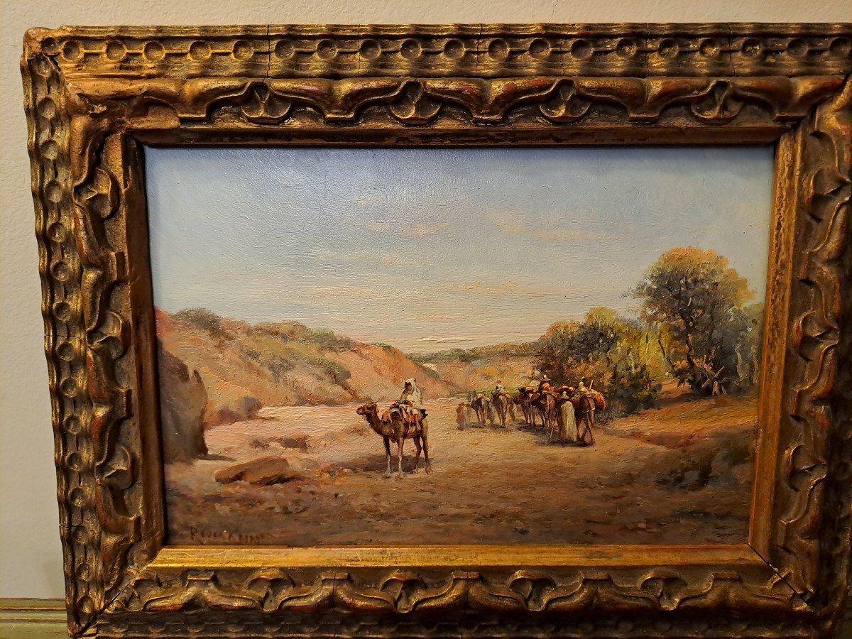 Reymann Joseph Jacques, The Halt At The Oasis, Oil On Wood