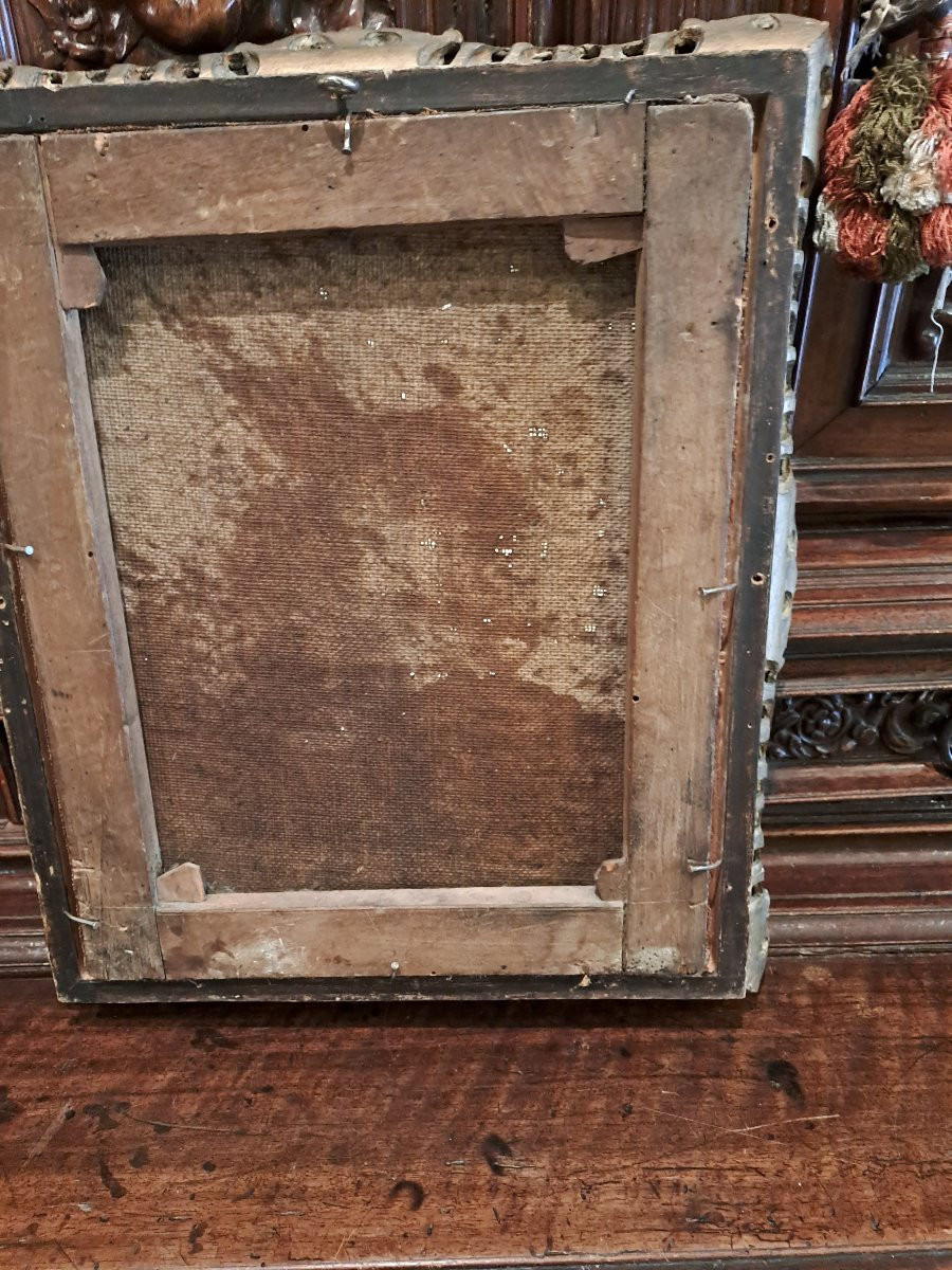 Portrait  enfant milieu du 19e siècle  huile sur toile-photo-3