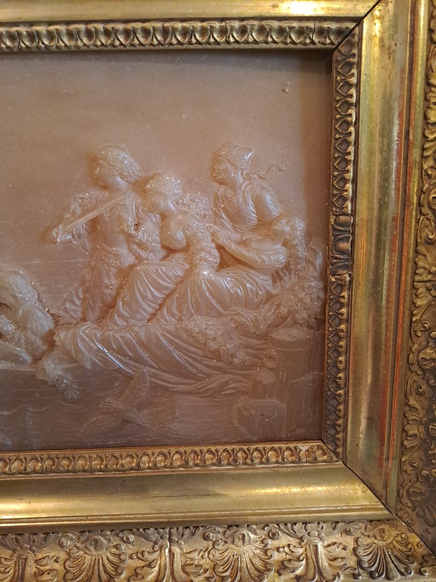 Bas relief  sculpture  en cire époque 19e siecle-photo-2