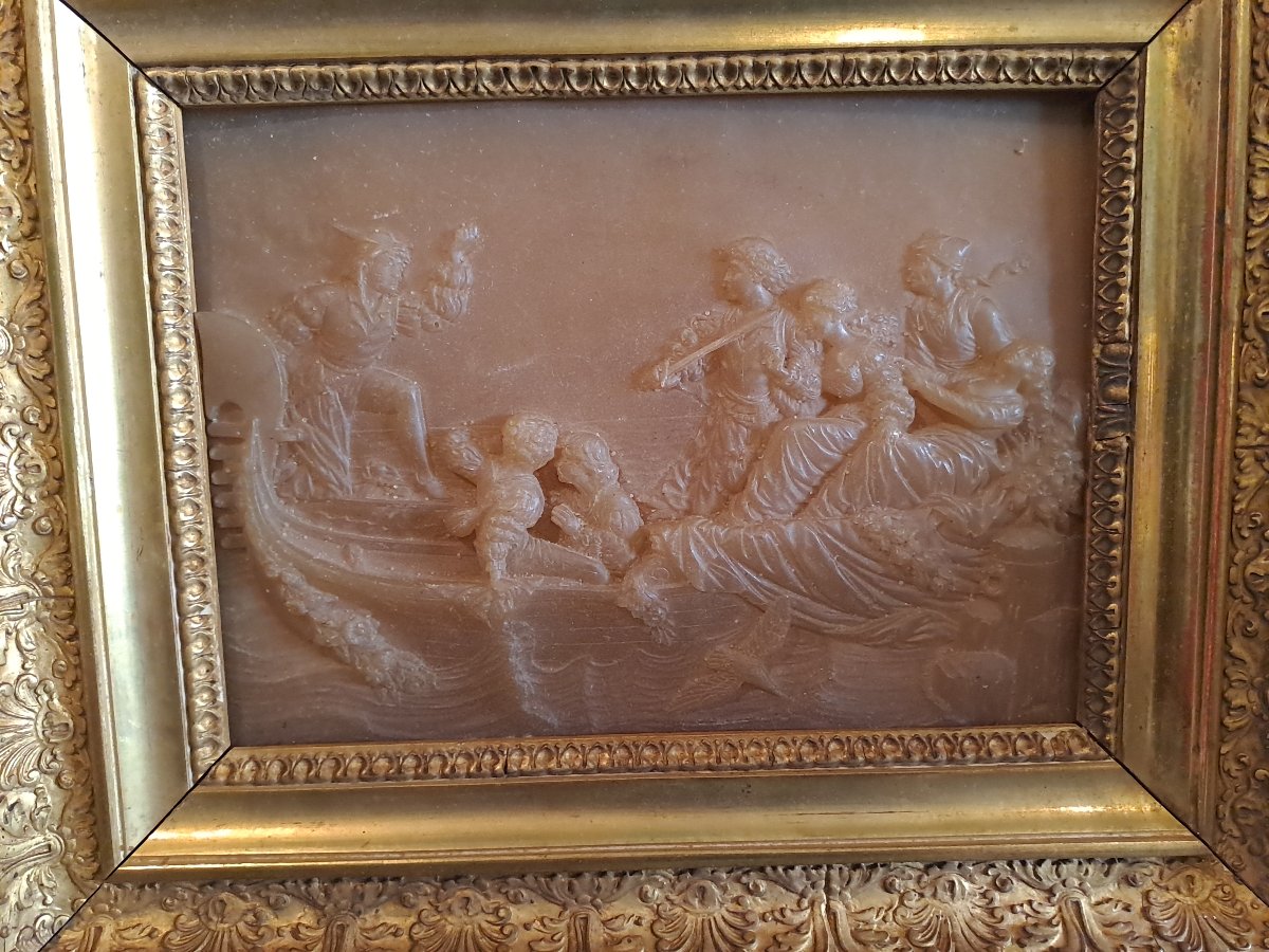 Bas relief  sculpture  en cire époque 19e siecle-photo-3