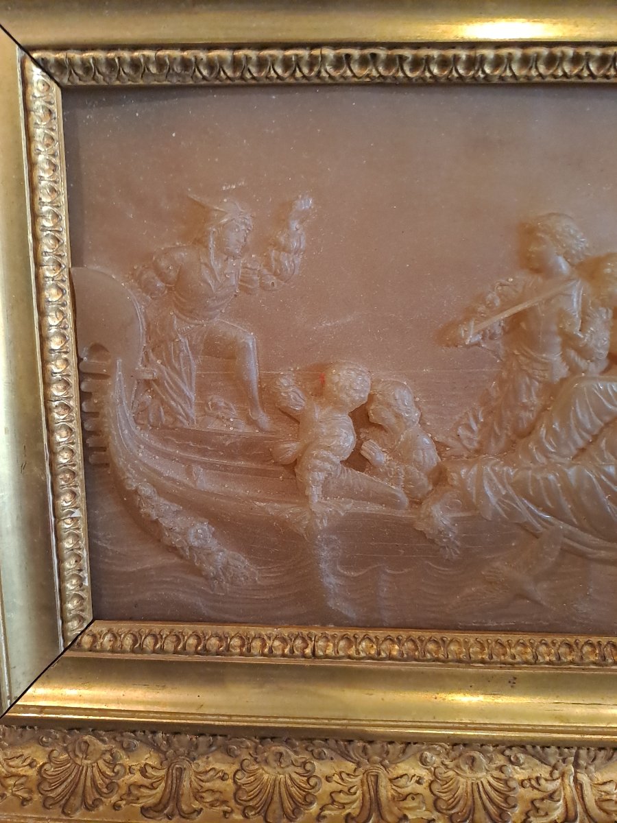 Bas relief  sculpture  en cire époque 19e siecle-photo-4