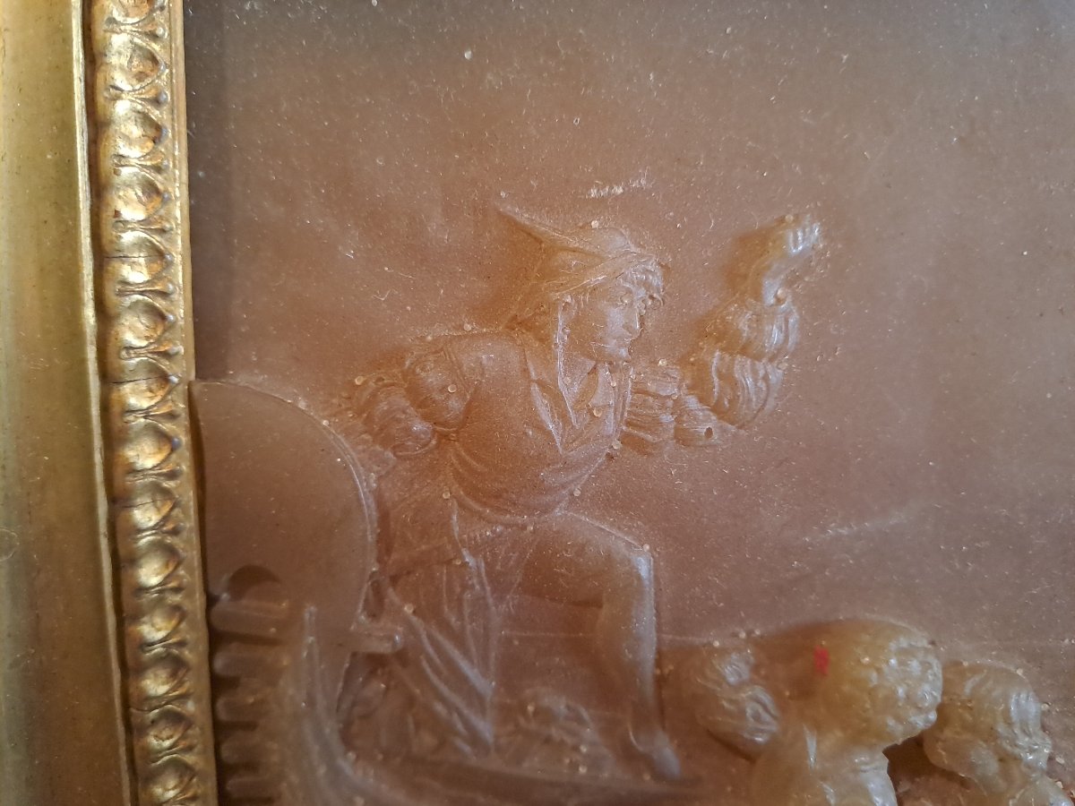 Bas relief  sculpture  en cire époque 19e siecle-photo-3