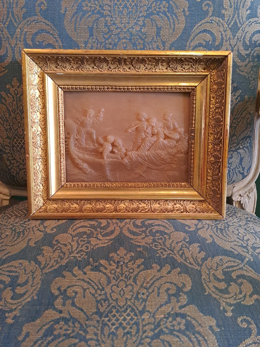 Bas relief  sculpture  en cire époque 19e siecle