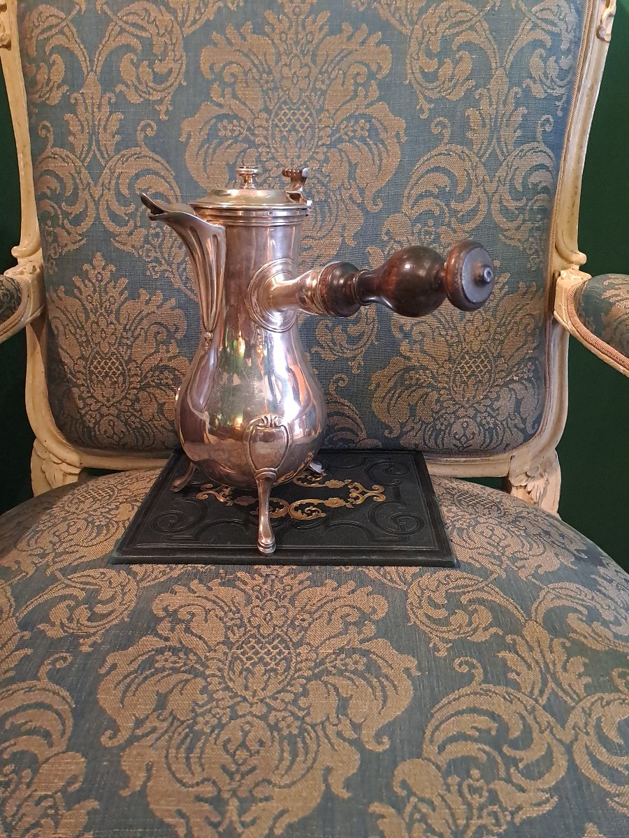 Important 18th-century Solid Silver Pitcher By René Pierre Ferrie, Paris-photo-3