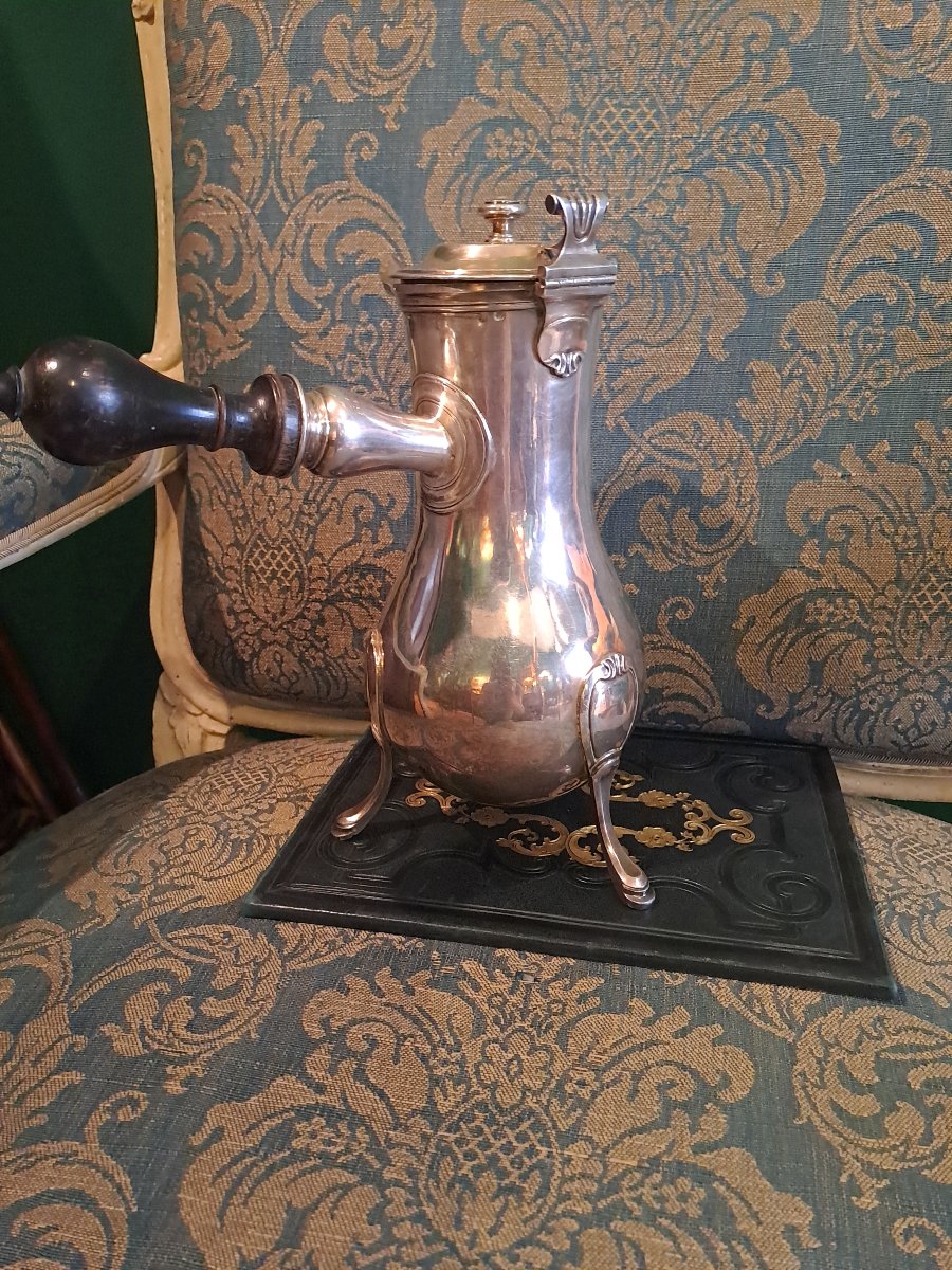 Important 18th-century Solid Silver Pitcher By René Pierre Ferrie, Paris-photo-4