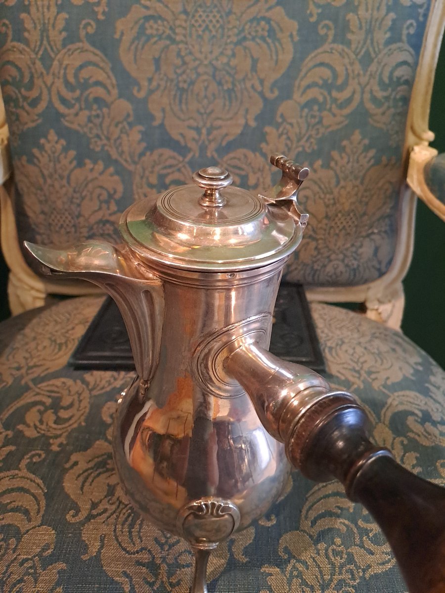 Important 18th-century Solid Silver Pitcher By René Pierre Ferrie, Paris-photo-1
