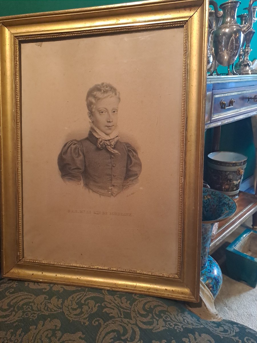 Duke Of Bordeaux, Child, Engraving, Antique, 18th Century 