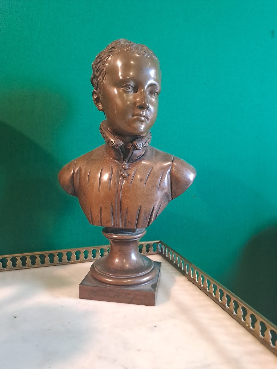 Bronze Bust Of Henri IV As A Child, After Bosio