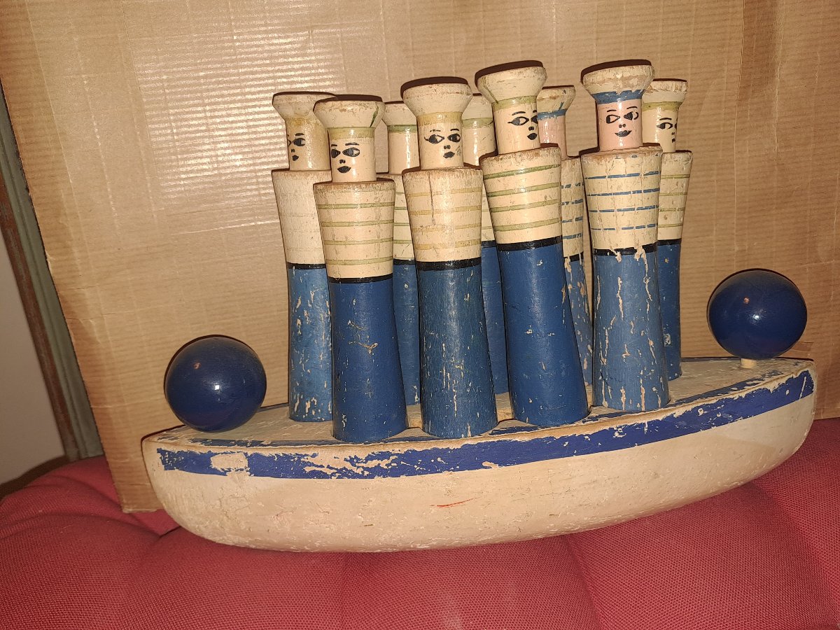 Jeu de quilles en bois marins début 20e siècle 