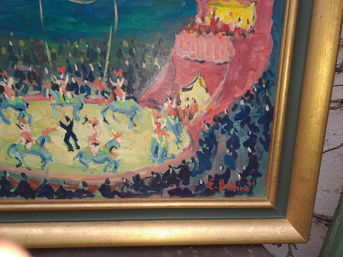 Emmanuel Bellini, *the Circus*, Oil On Canvas-photo-4