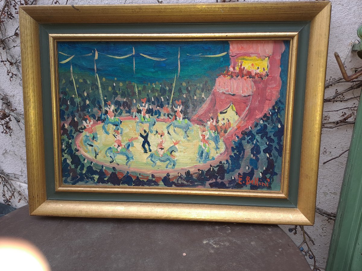 Emmanuel Bellini, *the Circus*, Oil On Canvas