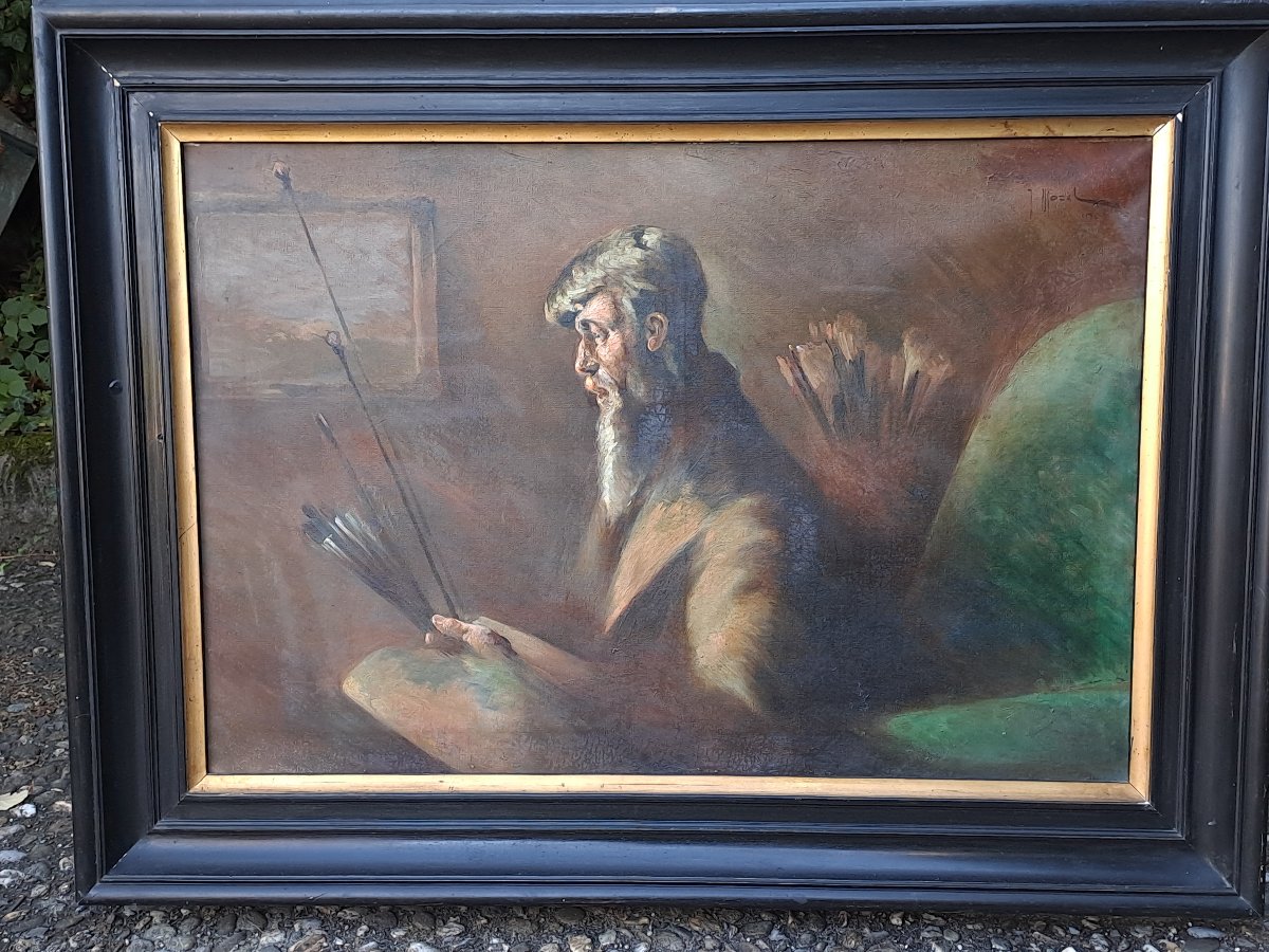 Morel de Tanguy   (1857-1930)autoportrait  signe et daté  