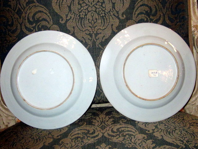 Chjne India Company Plates Pair Of Famille Rose 18th Century-photo-3