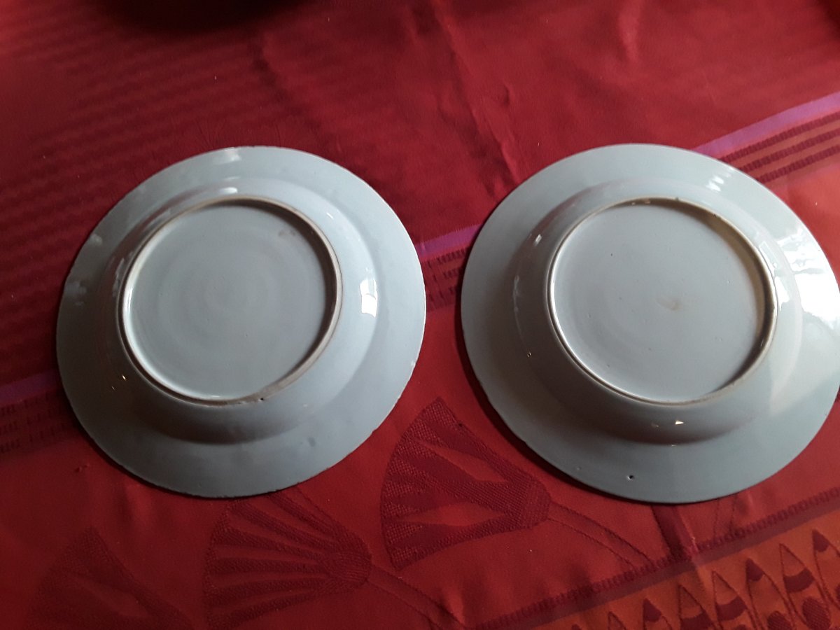 Chine Paire De Plats En Porcelaine  Pour La Compagnies Des Indes époque  18e Siècle -photo-1