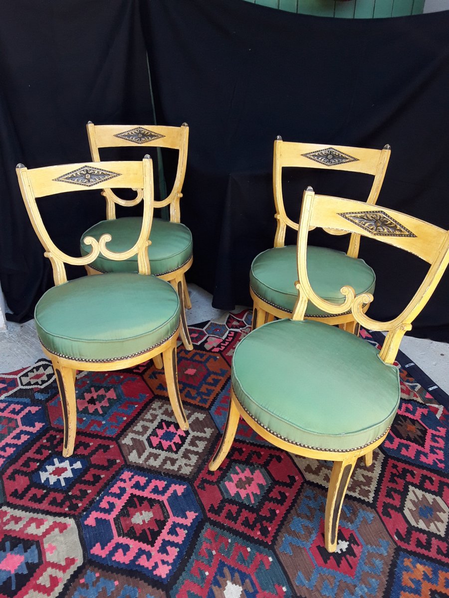 Chairs From A Suite Of 4 Late 18th Early 19th Italy Venice, Lombardy?