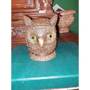 Pot a tabac  Hibou  ,chouette,owl , ceramique  de Choisy le roi ?