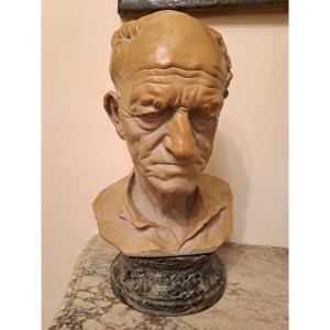 Dalou Aime Jules, Bust Of A Peasant, Sèvres National Manufactory