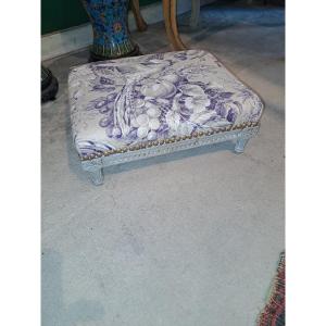 Louis XVI Style Wooden Footstool With Painted Decoration